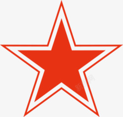 星星PNG图红白单色手绘五角星装饰高清图片