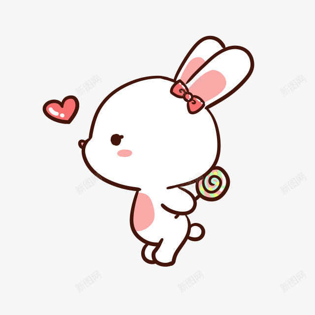 卡通求爱小兔子png免抠素材_88icon https://88icon.com 卡通 小兔子 求爱