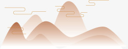 矢量云同步装饰中国风装饰插画群山与云高清图片