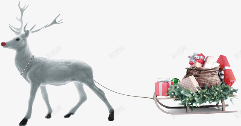 圣诞节png免抠素材_88icon https://88icon.com 圣诞元素 圣诞卡通 圣诞福德 圣诞礼物 礼品盒 麋鹿 雪橇
