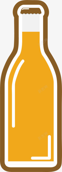 低醇啤酒瓶子头道麦汁啤酒矢量图高清图片