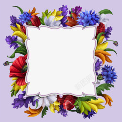 紫色背景鲜花边框素材