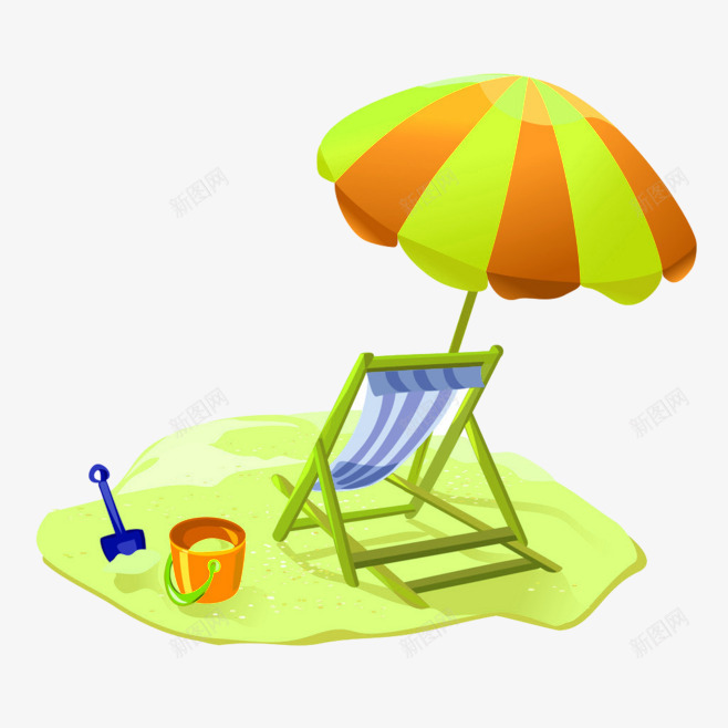 沙滩乘凉伞png免抠素材_88icon https://88icon.com 伞 度假 椅子 沙滩 海边