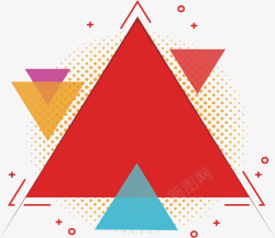 红色的拼图红色三角图案高清图片