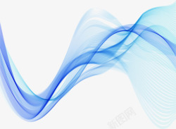 抽象几何线条展示大波浪蓝色线条背景高清图片