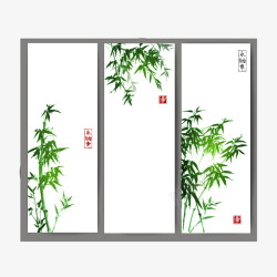 绿色竹子banner矢量图素材