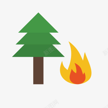 黄色森林火灾图标图标