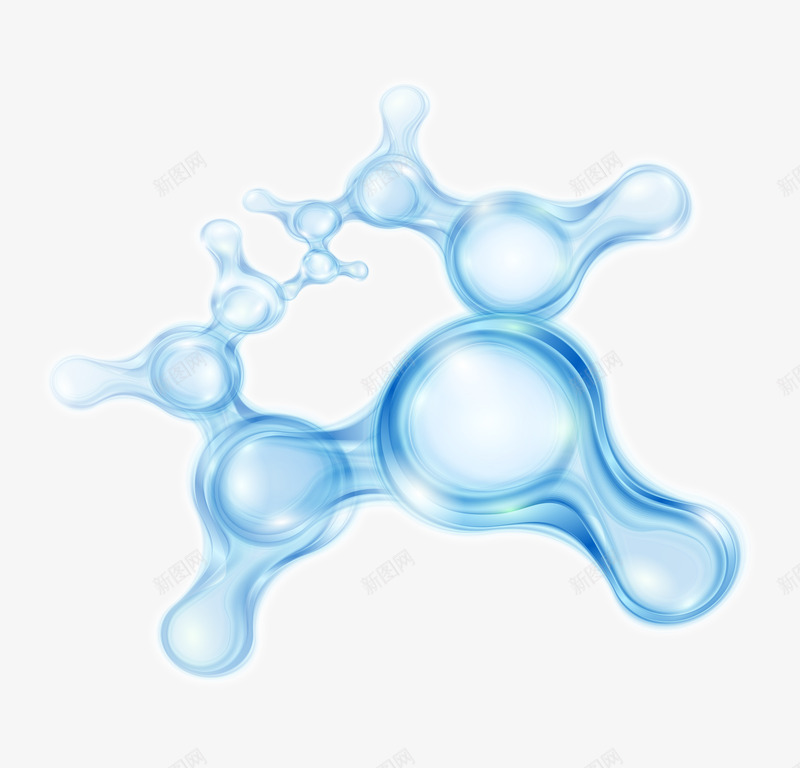 卡通手绘细胞分子png免抠素材_88icon https://88icon.com 创意 动漫动画 卡通手绘 简约 细胞分子 蓝色