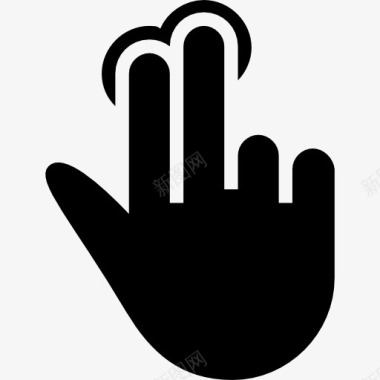 两个手指的黑色手象征图标图标