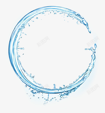 圆形水圈png免抠素材_88icon https://88icon.com 圆形 水圈 水滴 水珠流淌蓝色 水族元素