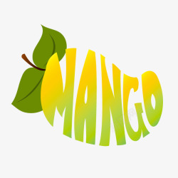 芒果艺术字免费元素素材