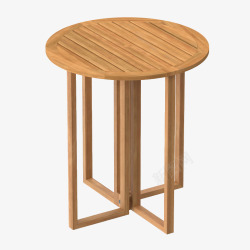 木制椭圆沙滩桌素材