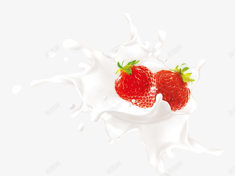 酸奶草莓psd免抠素材_88icon https://88icon.com 奶 水果 牛奶 草莓 酸奶
