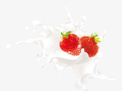 草莓酸奶小方酸奶草莓高清图片