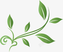 绿色矢量图标绿色叶子藤蔓装饰图矢量图高清图片