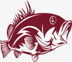 遨游海底肥圆的红鱼矢量图高清图片