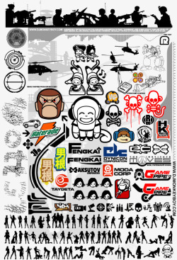 缤纷多彩时尚潮流元素矢量图素材