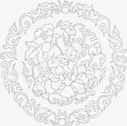 牡丹花圈素材牡丹花纹高清图片