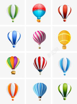 五彩热气球热气球氢气球高清图片