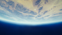 太空中看星球地平线素材