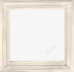 木质乳白色正方形复古文艺相框素材