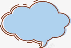 说话框蓝色云朵气泡高清图片