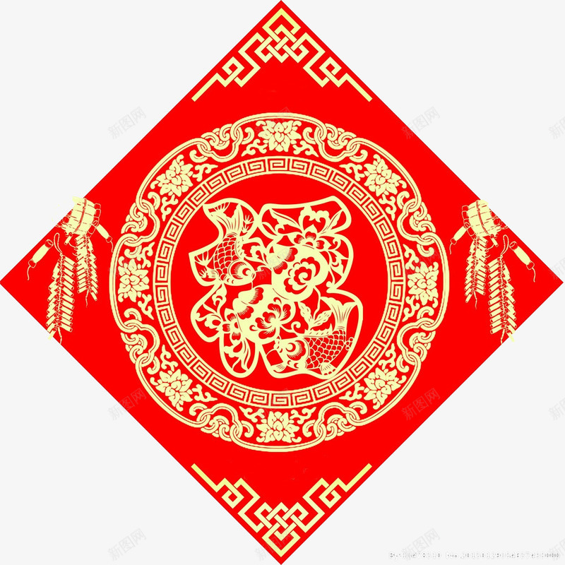 福字金红大红png免抠素材_88icon https://88icon.com 元旦 新年福字 猪年大吉 红色福字