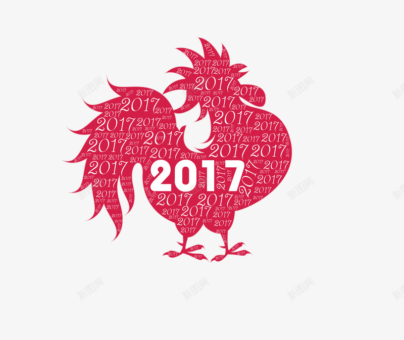 2017鸡年剪影png免抠素材_88icon https://88icon.com 2017 剪影 素材 红色剪影 鸡 鸡年