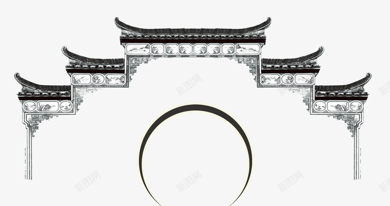 古建筑png免抠素材_88icon https://88icon.com 中国风 古代建筑 拱门