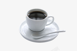 白色陶瓷杯冬日暖意黑咖啡素材