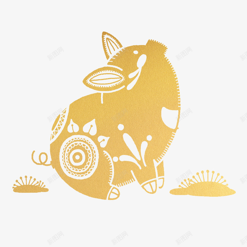 猪年迎新年金猪剪纸海报创意psd免抠素材_88icon https://88icon.com 剪纸 海报创意设计 猪年 迎新年 金猪 金猪剪纸