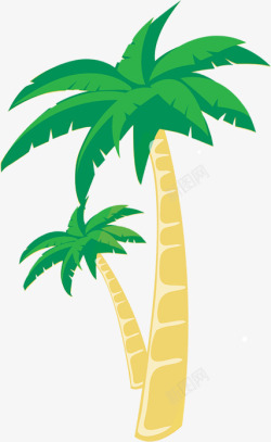夏日植物沙滩卡通椰子树素材