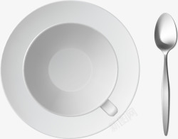 咖啡杯和勺子矢量图素材