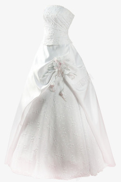 无袖白色时尚婚纱高清图片