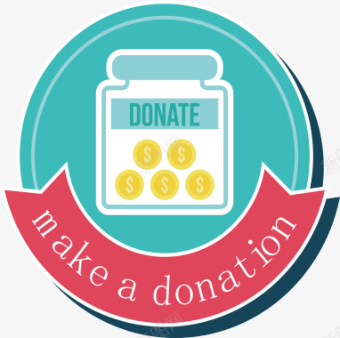 堆放金币慈善logo矢量图图标图标