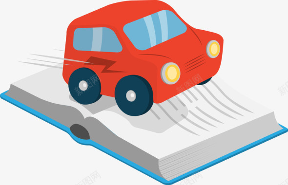翻开的书和小汽车图标图标