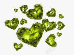 绿色心形水钻素材