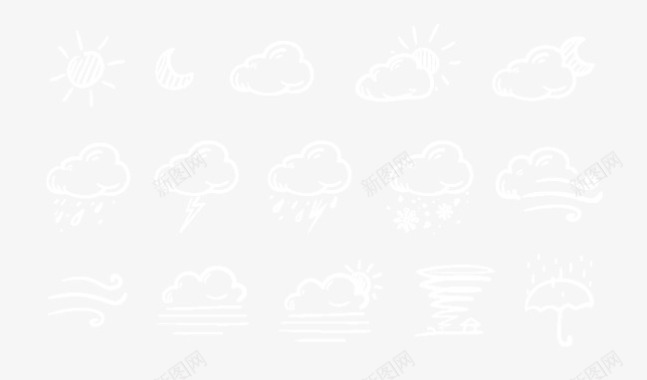 天气变化手绘天气图标图标