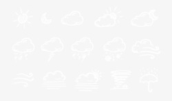 雨雾手绘天气图标高清图片