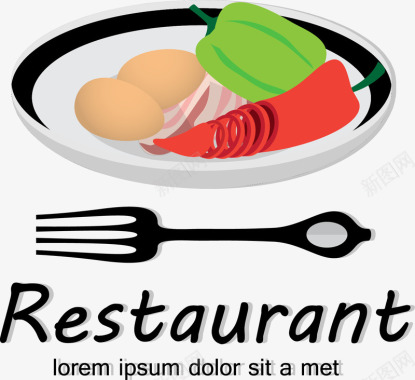 饭店元素饭店标志饭店元素西餐元素图标图标