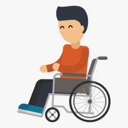 助残日卡通风格坐着轮椅的人物矢量图高清图片