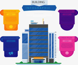 大楼图表商务风信息图表大楼矢量图高清图片
