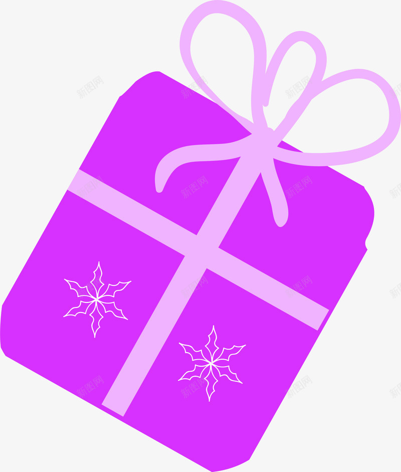 紫色礼物盒子png免抠素材_88icon https://88icon.com 喜庆 白色雪花 礼物盒子 粉色丝带 粉色蝴蝶结 紫色盒子