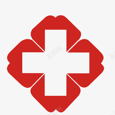 红色收纳盒红色红十字医院图标图标