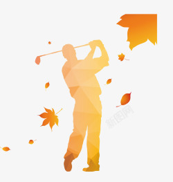 平面枫叶素材高尔夫球比赛活动图标高清图片