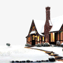 雪景屋子圣诞节高清图片