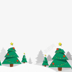 圣诞老人卡通圣诞树高清图片