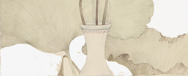 中国画png免抠素材_88icon https://88icon.com 工笔画 毛笔 竹子荷花荷叶满池塘 花瓶 荷叶 荷花