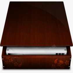 拟真图标木盒子装驱动的红色花纹木盒子图标高清图片