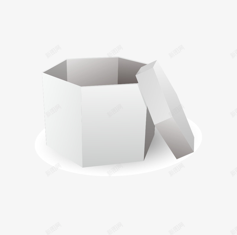 盒子立体拟真白色六边形矢量图eps免抠素材_88icon https://88icon.com 拟真 盒子 立体 矢量图
